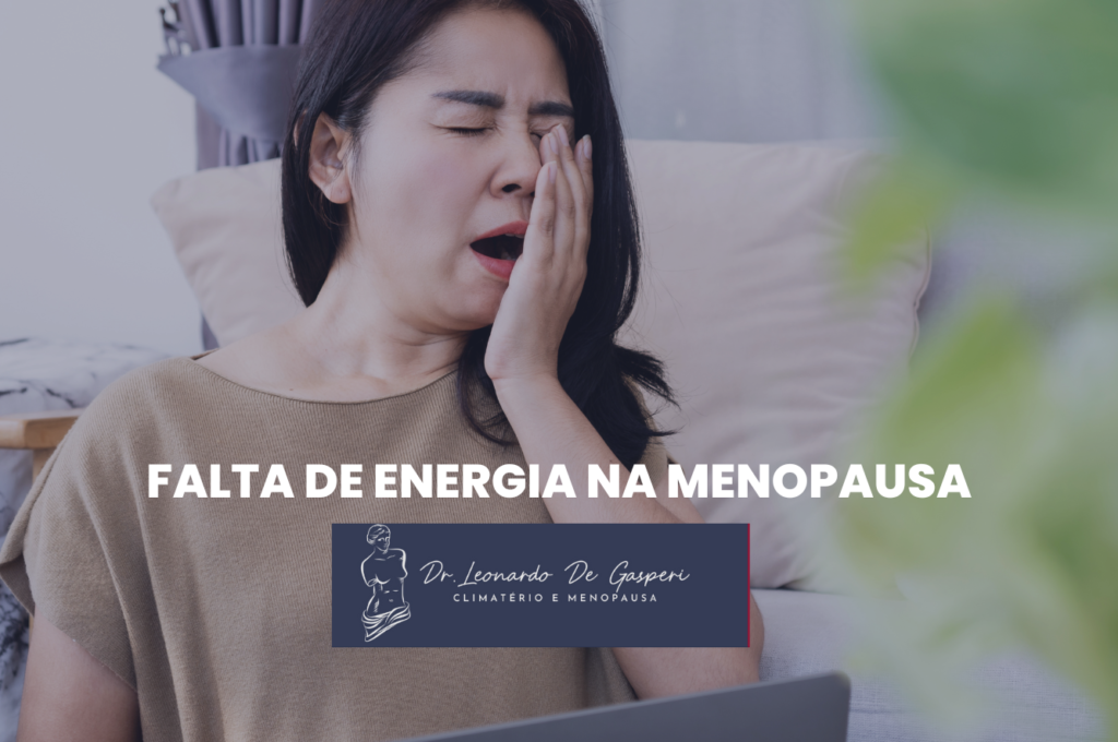 Mulher com falta de energia na menopausa